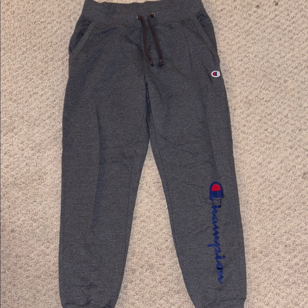 Champion Kids Dark Gray Joggers with Blue Logo